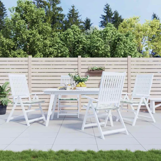 vidaXL Tuinstoelkussens 4 st bladpatroon 50x50x3 cm stof groen
