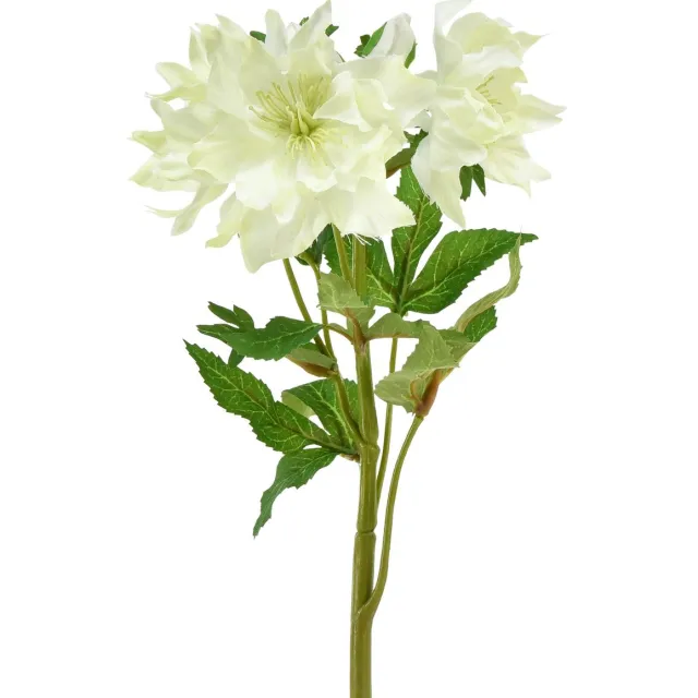 Viana Kerstroos Kunstmatige Sneeuwroos Decoratie Zijden Bloemen 36cm wit