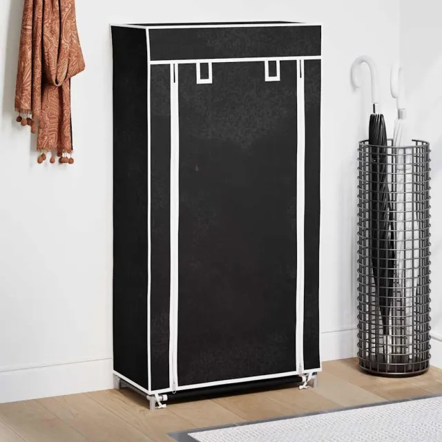 vidaXL Schoenenkast met hoes 58x28x106 stof zwart