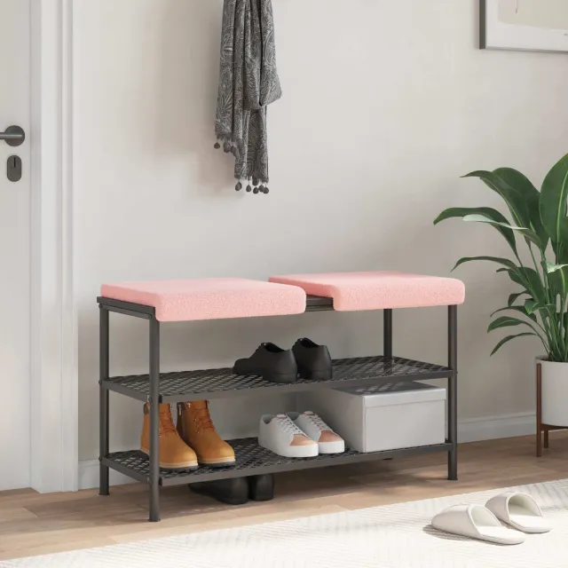 vidaXL Bankkussen 2 st Sherpa Stof Roze Diepte 35 cm