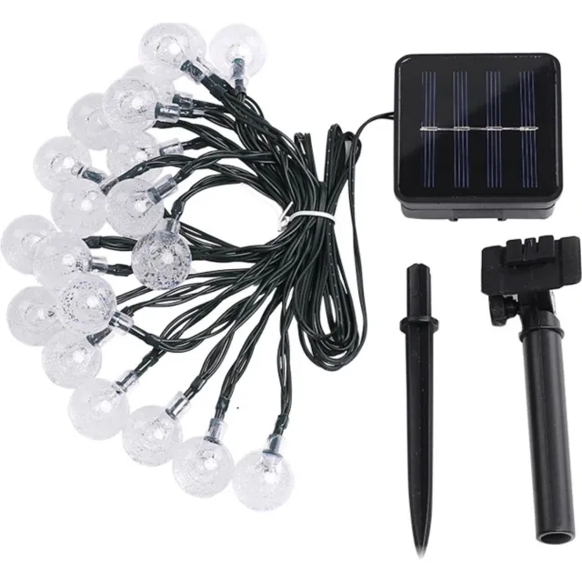 Benson Lichtsnoer - 20 LED bolletjes - Solar - 8 lichtstanden - 5 meter - Wit