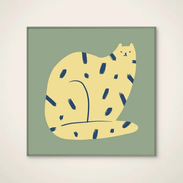 HelloWalls Akoestisch schilderij - 80 x 80 cm - Tinyandwildno21 van Treechild - Dieren wanddecoratie - zilver textielframe Meerkleurig