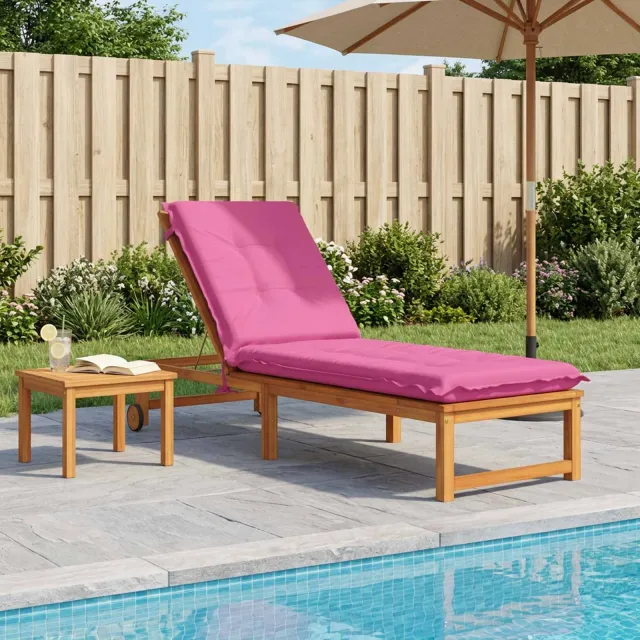 vidaXL Ligstoel Kussen GEMERT 100% Polyester Roze 190 x 60 x 9 cm