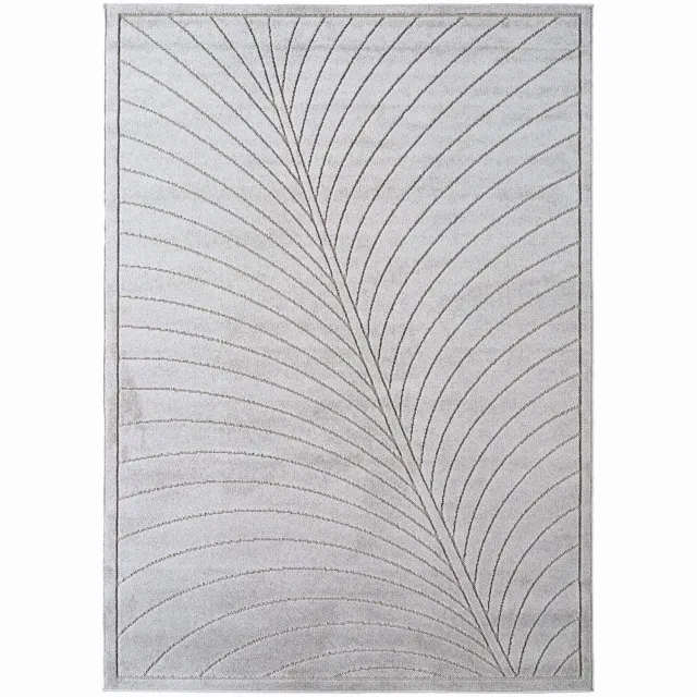 Ayyildiz Japandi-stijl binnen- en buitentapijt Nova (zilver 1204) - 200x290 cm