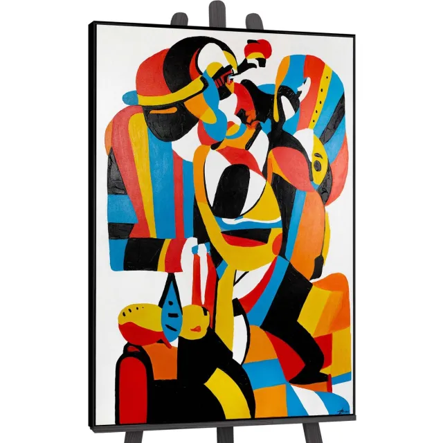 YS Canvas schilderij groot handgeschilderd expressieve vorm abstract krachtig – YS-Art Gallery – Expressieve wanddecoratie voor woonkamer – Modern schilderij voor hal en kantoor Black