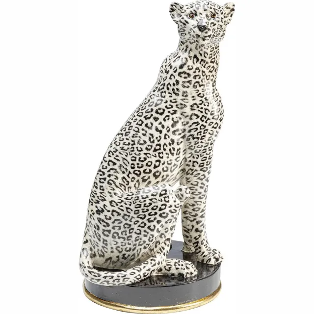 Ibenzoa Abstracte Cheetah Sculptuur van Gepoederde RVS voor Verfijnde Ambiances wit