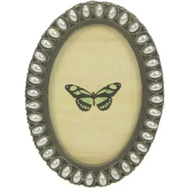 Meander Fotolijst - Ovaal - Parel - 5 x 7 cm zilver