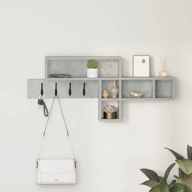 vidaXL Wandgemonteerde kapstok Beton Grijs 100 x 12 x 43,5 cm