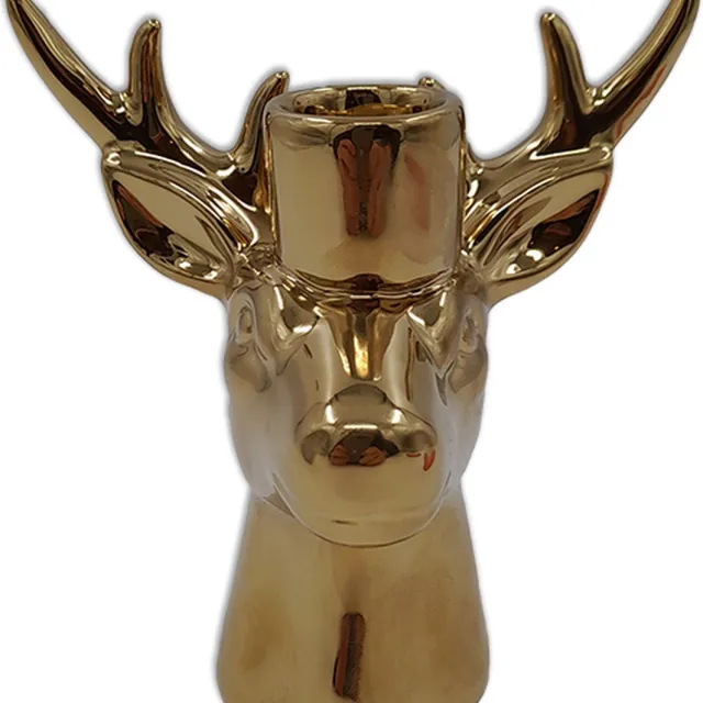 Housevitamin Kandelaar rendier - Goud - 11x7x11cm