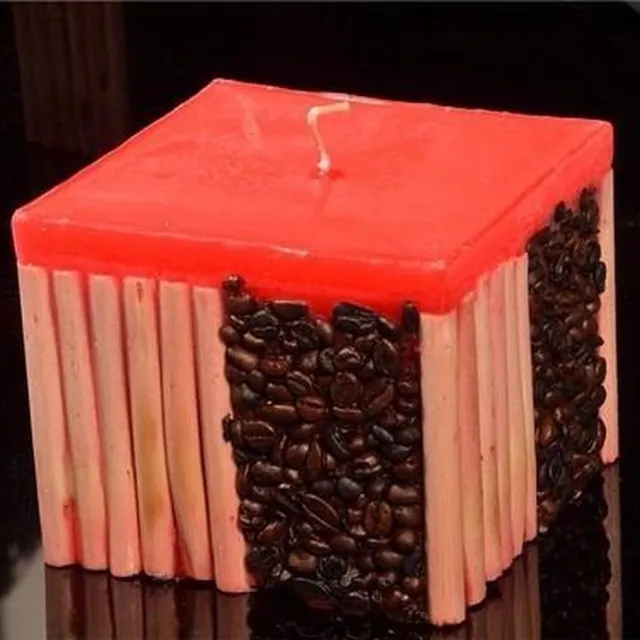 MilaNNE Koffie-bamboe kaars ROOD rood bruin