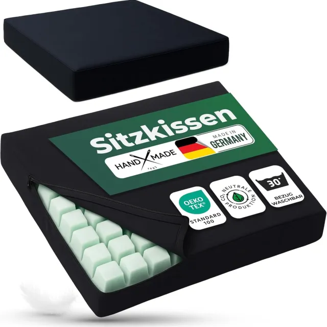 Novaliv 2x Rolstoelkussen & Zitkussen Rolstoel  Anti-decubituskussen, Decubitus Zitkussen, Wasbaar Gelkussen voor Rolstoelen, Kantoor, Thuiskantoor, Auto & Reizen, Rolstoelaccessoires Zwart
