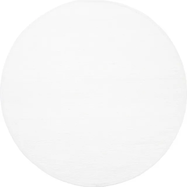 Veer Carpets Vloerkleed Scott Wit Rond ø200 cm - Wol Platgeweven Vloerkleed – Japandi / Tijdloos Modern Design