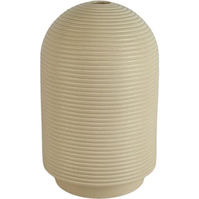 XLBoom Nova Tall Cream - Hoge keramische ribbelvaas (Ø 26 cm) - Verkrijgbaar in Cream & Mocha - Moderne sculpturale vaas geïnspireerd op coil pottery