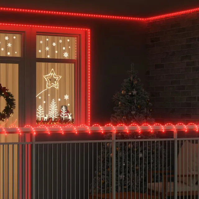 vidaXL Touwenlicht met Touwverlichting Rood 100 m PVC