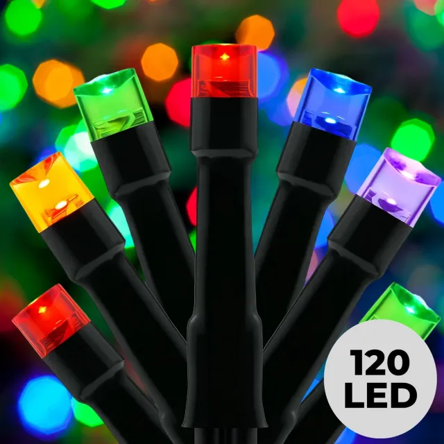 Lomera Kerstverlichting - Kerstlampjes - Kerstboomverlichting Multicolor - LED Lichtsnoer - 120 LED Lampjes - 9 Meter Lengte - Binnen en Buiten - 8 Lichtfuncties - Geheugenfunctie - Timer Functie - Groen Snoer - Ip44 Adapter