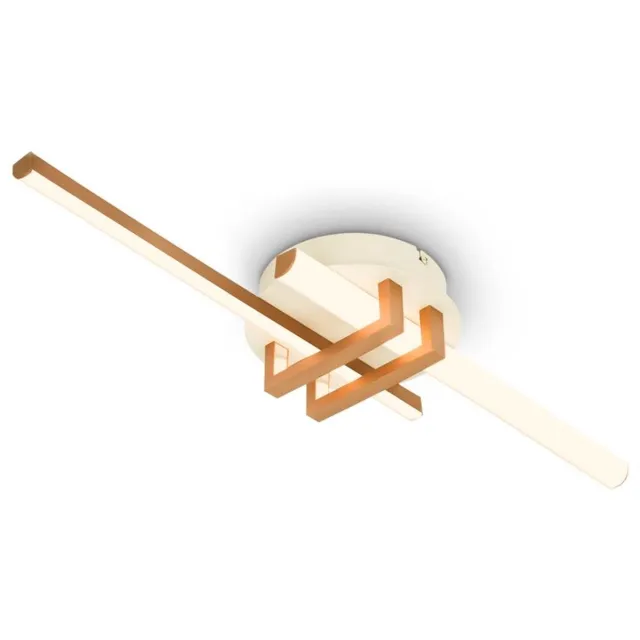 B.K.Licht BRILONER Tinka - LED Design Plafondlamp - met warm wit licht - hoekprofielen - 78 x 16 x 6,6 cm - lichtgrijs-koffie