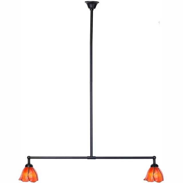 Coloured by Art Tiffany T-lamp 2 lichts Tender Poppy - Art Deco Trade Zwart