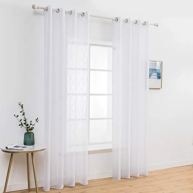 Miulee Vitrage – duurzaam – luxe vitrage voor slaapkamer woonkamer eetkamer - hoogwaardig voile – vitrage gordijn wit