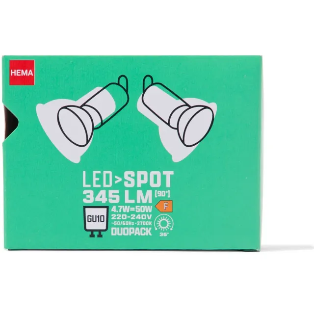 HEMA Led spot GU10 2.5W 345lm - 2 stuks