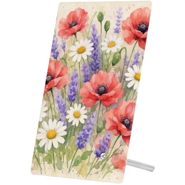 Mr Cadeautjes Glasframe 11 x 16 - design Aquarel wilde bloemen | cadeau Wit
