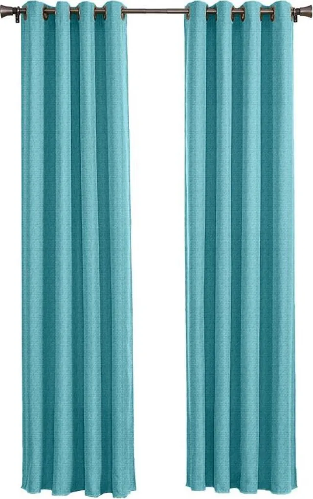 Larson Luxe Geweven Blackout Gordijn - Ringen - Mint-turquoise - 300 x 250 cm - Verduisterend & kant en klaar