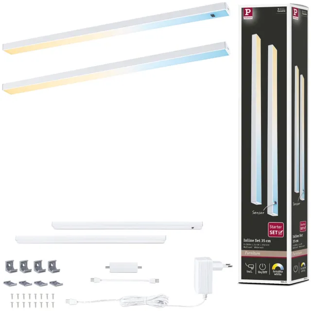 Paulmann LED-onderkastverlichting Inline Startersset Tunable White 2x4W 350x26 mm 2x350lm 230/24V Wit mat