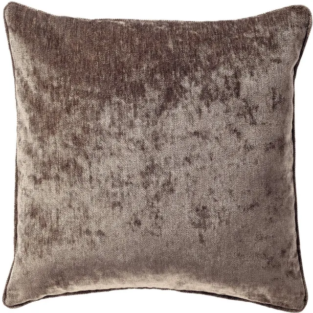 Dutch Decor LEWY - sierkussen 45x45 cm - glansvelours - Driftwood - bruin - Inclusief binnenkussen - Luxe kussens voor woonkamer & bank Taupe