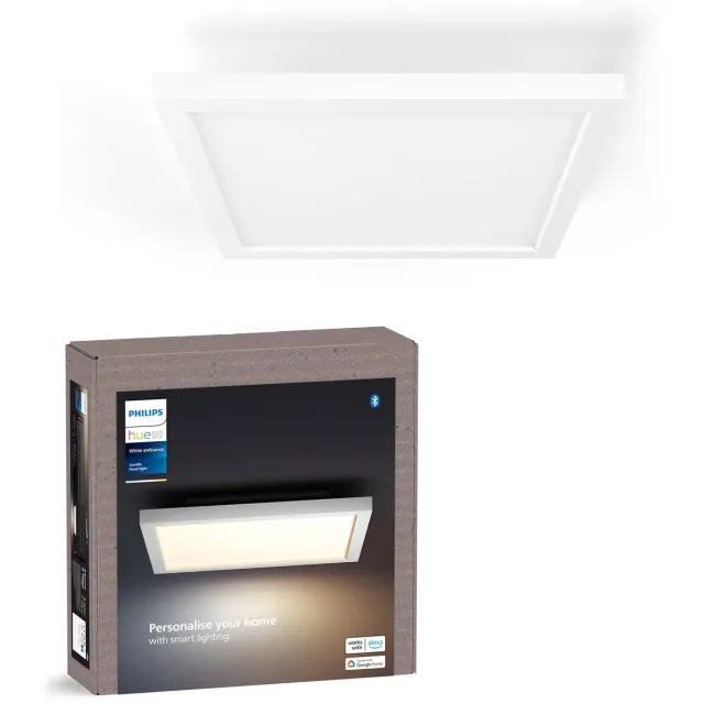 Philips Hue Aurelle paneellamp – warm- tot koelwit licht – wit – vierkant small