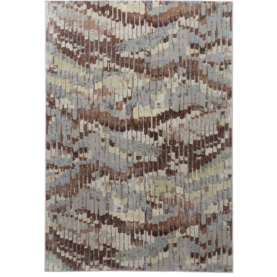 NOUS Living vloerkleed bruin/blauwgrijs, 290x200 cm