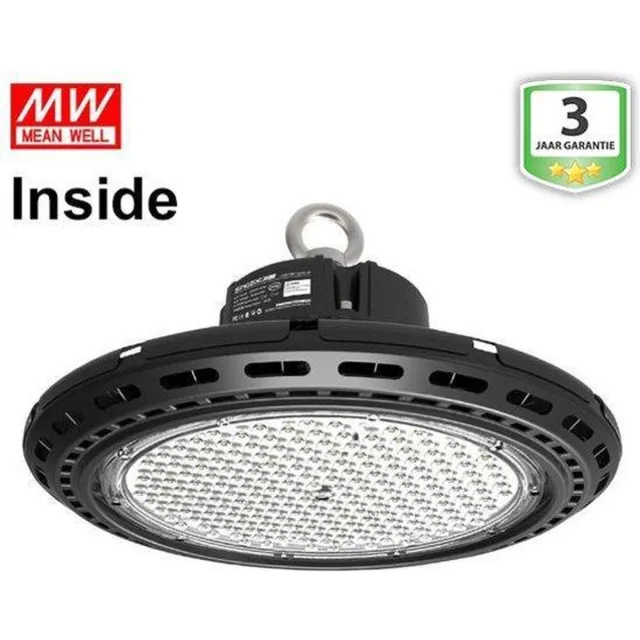 Groenovatie LED Halstraler - 240W - UFO - Waterdicht IP65 - 338x171 mm - MeanWell Inside - Koel Wit Zwart