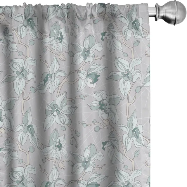 ABAKUHAUS Wiese – 2x75x225 cm – Microvezel – halfdonkerend – Pale Seafoam & Lichtgrijs