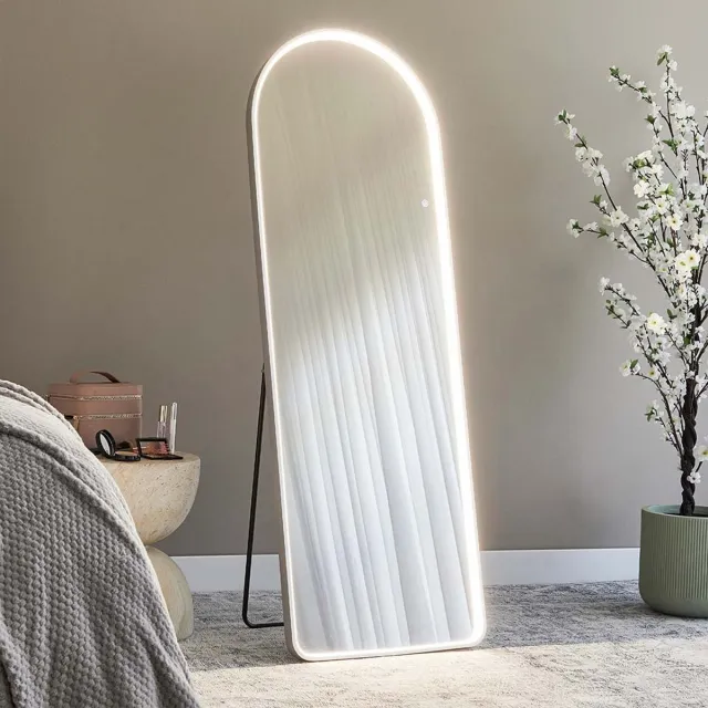 Milton & Oldbrook Staande Spiegel met Verlichting 50 x 160 cm Atrani Zilver