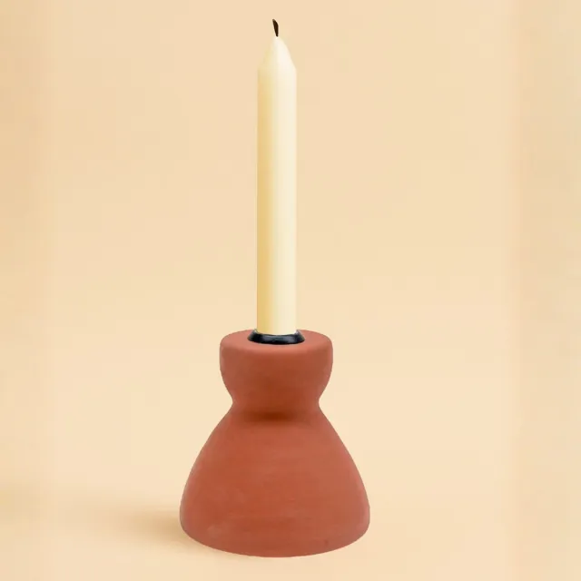 everdesistudio Joy Terracotta Kaarsenhouder Sculptuur - Model 3 - Ever Desi Studio