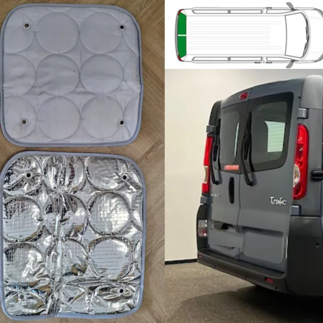 Geschikt voor Renault Raamisolatie Renault Trafic / Opel Vivaro / Fiat Talento / Nissan NV300 – Achterdeuren – 9-laags – 2-delig grijs