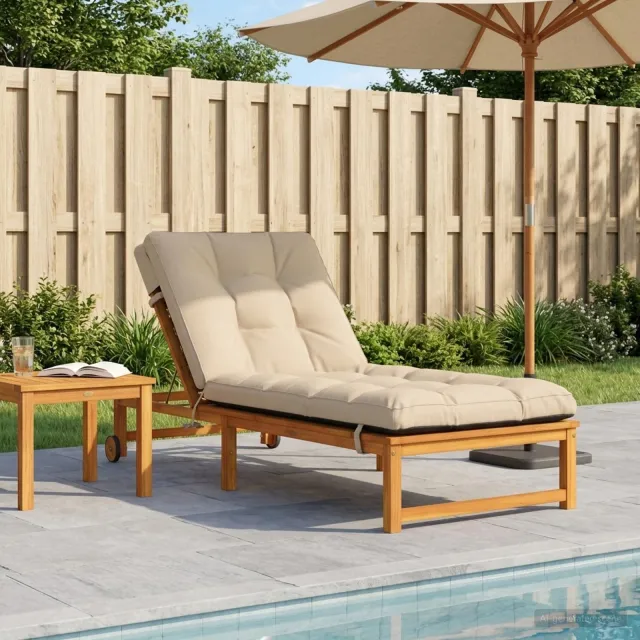 vidaXL Ligstoel Kussen VIANEN 100% Polyester Crèmekleurig