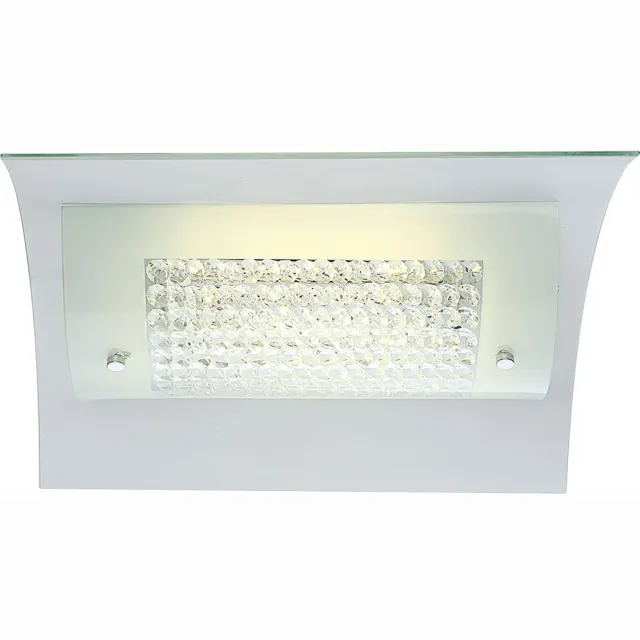 Globo Lighting Plafondlamp kristallen plafondlamp woonkamerlamp, helder klassiek gesatineerd glas, LED 15W 1100Lm neutraal wit, HxBxL 10,5x34x35cm