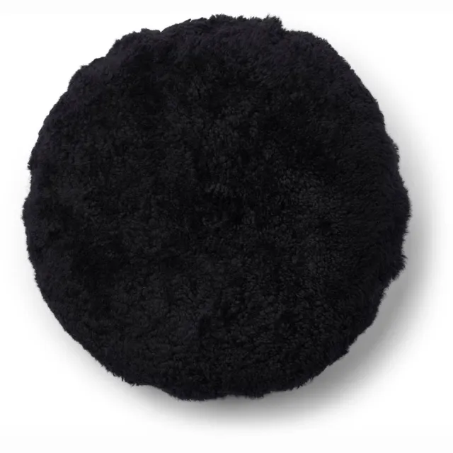 Sheepskin House Rond Kussen - Dubbelzijdig - D40 cm Black