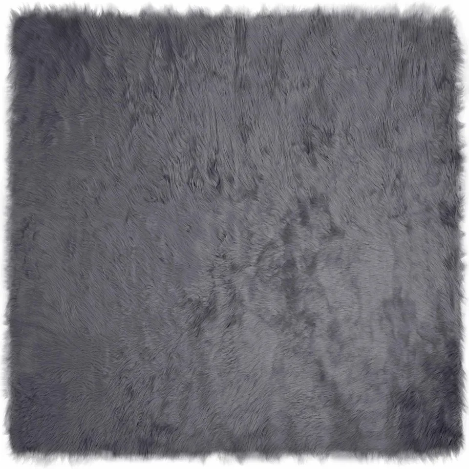 vidaXL Tapijt van imitatie TAFALLA Antracietkleurig 240 x 240 cm Anthraciet
