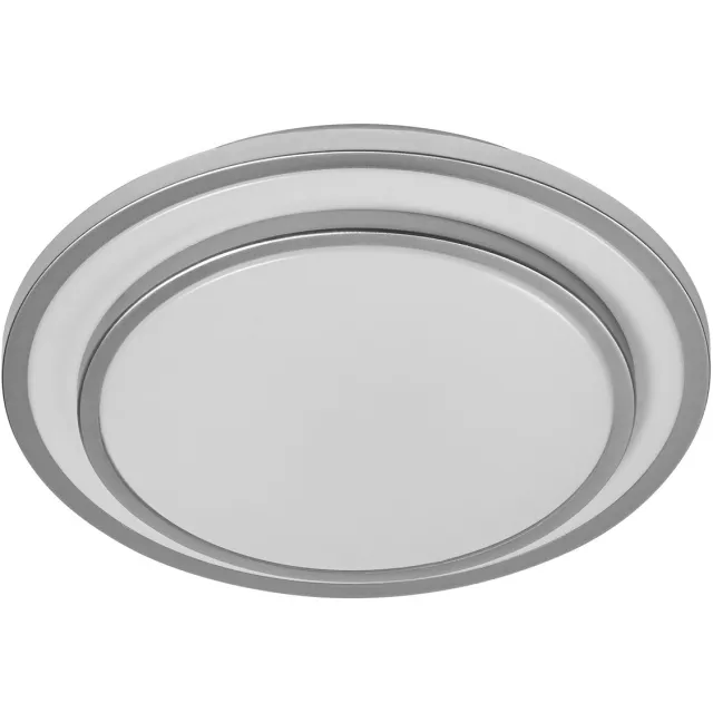Osram ORBIS BERLIN LED plafondlamp 300mm, zilver, 16W, 2000lm, warm witte lichtkleur, zeer homogene lichtverdeling, long life, niet-vervangbare LED module, rond, IP20, 3000K.