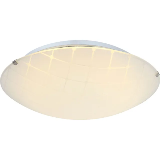 Globo Plafondlamp Woonkamerlamp Eetkamerlamp, woonkamer chroom glas opaal, LED 12W 900Lm neutraal wit, DxH 30x10cm