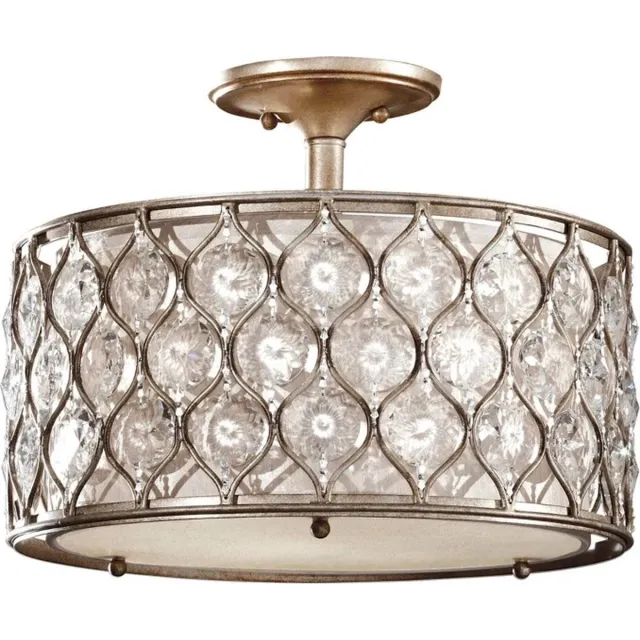 Feiss LED Plafondlamp Lucia | 3X E27 Max 60W | Dimbaar | Burnished Silver Geen