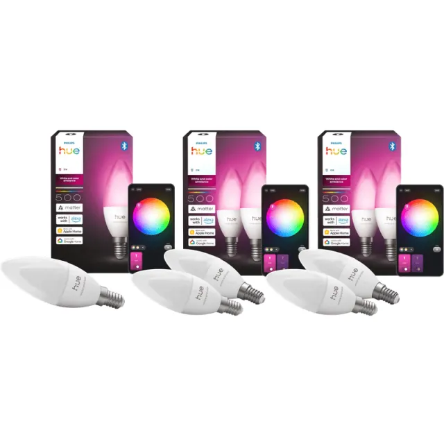 Philips Hue Kaarslamp White and Color E14 5-Pack