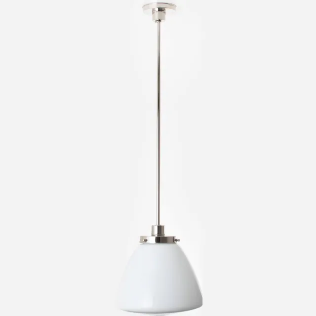 Coloured by Art Hanglamp Schoolbol Large 20's Nikkel - Art Deco Trade