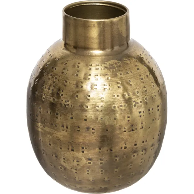 Atmosphera Metalen vaas - Goudkleurig - H14 cm - Dia 10 cm Multi
