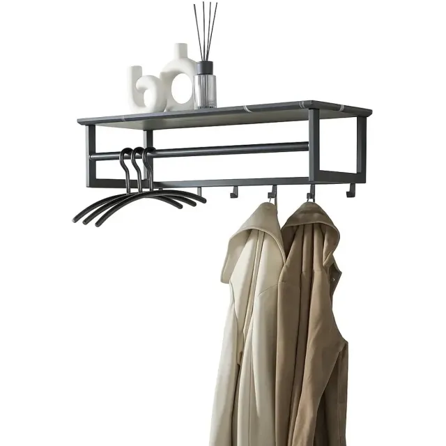 Ylumen Kapstok Tenaro B 80 cm H 24 cm marmer zwart