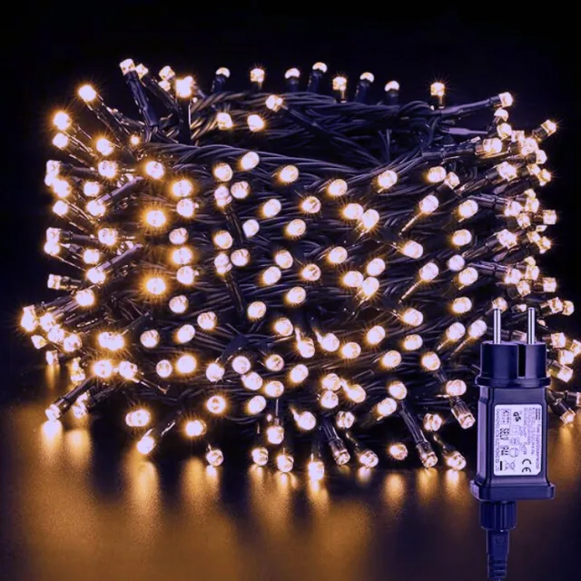 PEAM Kerstverlichting Buiten 50M 500 LED Lichtslingers Vet 8 Modi – Waterdichte Verlichting Voor Binnen En Buiten - Warm Wit Voor Tuin - Balkon - Bruiloft En Feestdecoratie