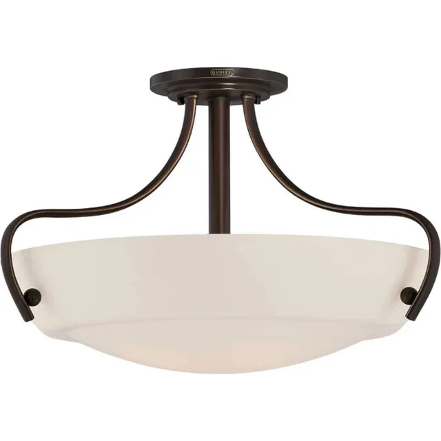 Quoizel LED Plafondlamp Chantilly | 3X E27 Max 60W | Dimbaar | Palladian Bronze Geen
