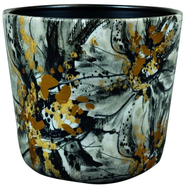 TS Collection Vaas consich Designed by Lammie - Marigold Ash - 14x12 - Metaal & Epoxy - Exclusieve woonitems voor binnen - Handgemaakt - Unieke print - Designed by Lammie
