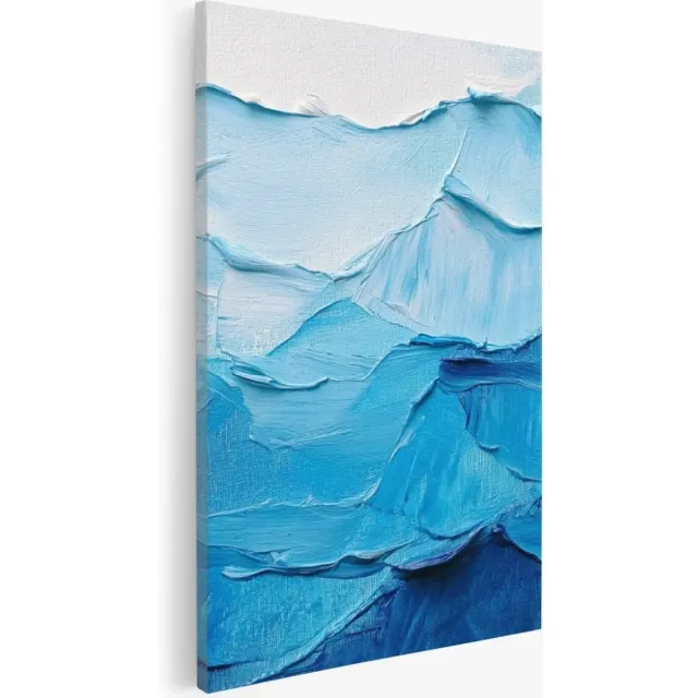 Saammp Canvas Schilderij - Grof verf - Abstract - 60x90 - Foto op canvas - Wanddecoratie - Muurdecoratie Woonkamer - Slaapkamer decoratie - Canvas Print Multicolor