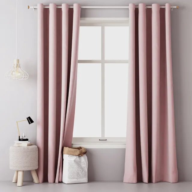 JEMIDI ondoorzichtig gordijn met ringen - 140 x 250 cm - 1 stuk - Kant-en-klaar gordijn - Oudroze